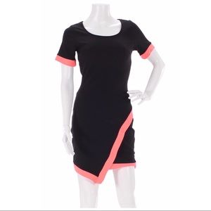 Short Sleeve Asymmetrical Hem Dress